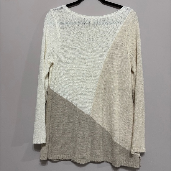 Colorblock Sweater in Cream and Tan - Picture 2 of 4